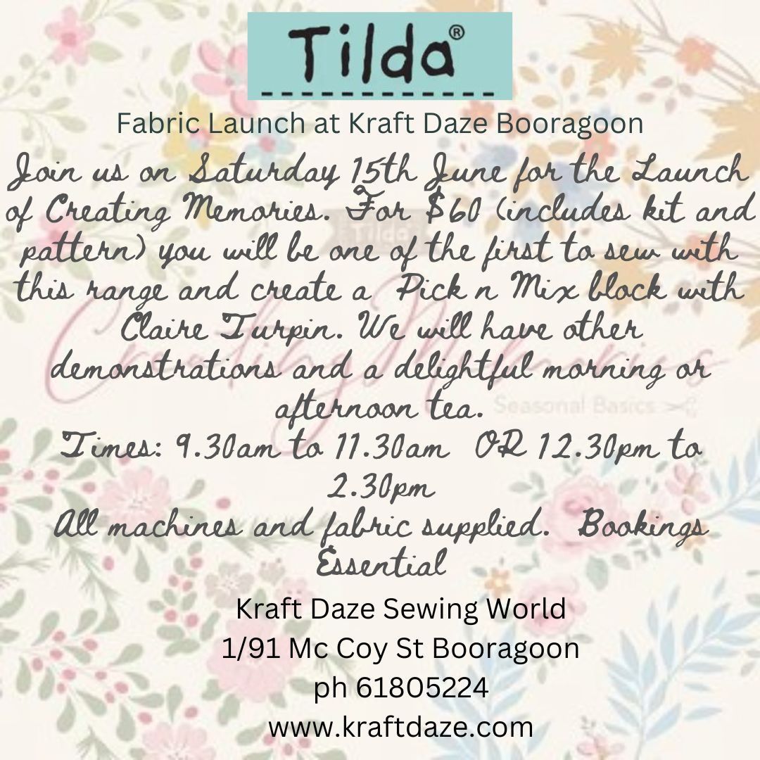 Creating Memories Tilda Sew and Launch 
