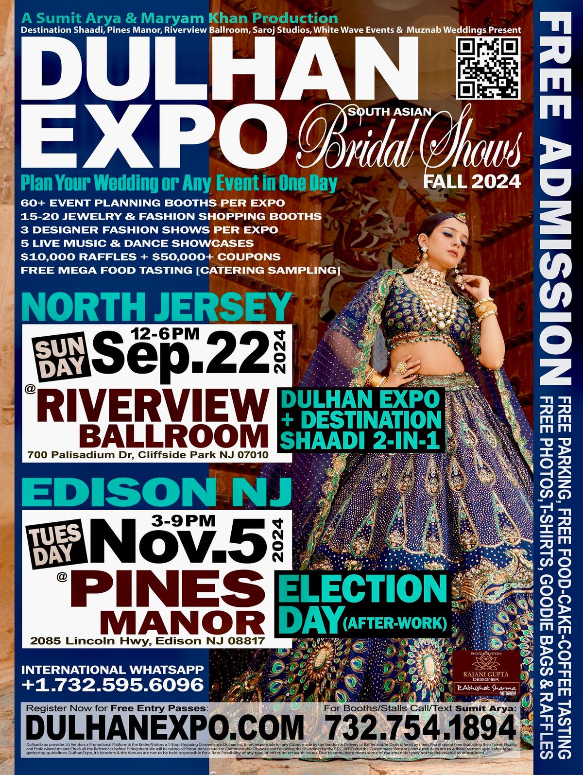 DulhanExpo.com \u2022 Sep.22 (Sun.12-6pm) + Nov.5 (Tue.3-9pm) \u2022 Booths: 732.754.1894