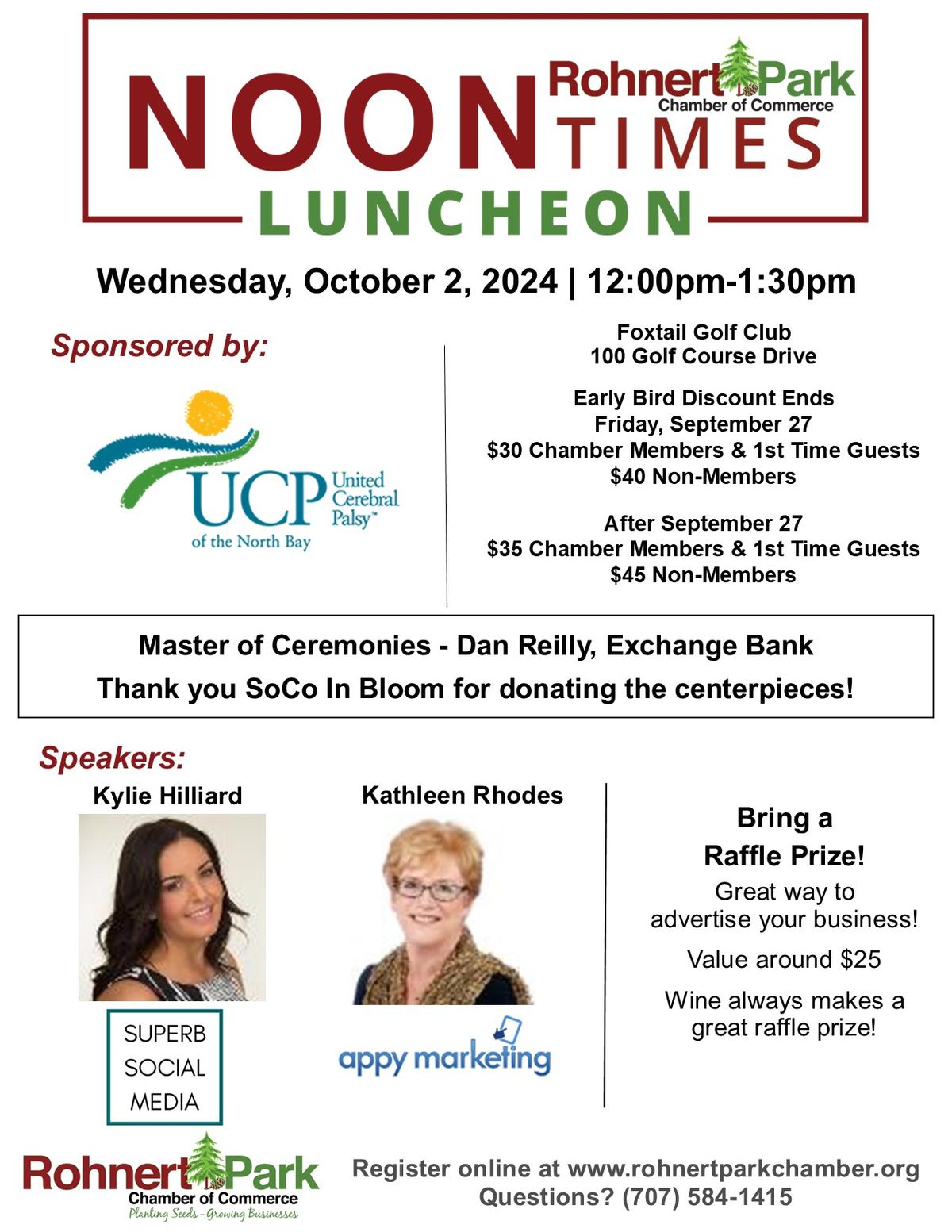 Noon Times Networking Luncheon - Sponsored by United Cerebral Palsy of the North Bay