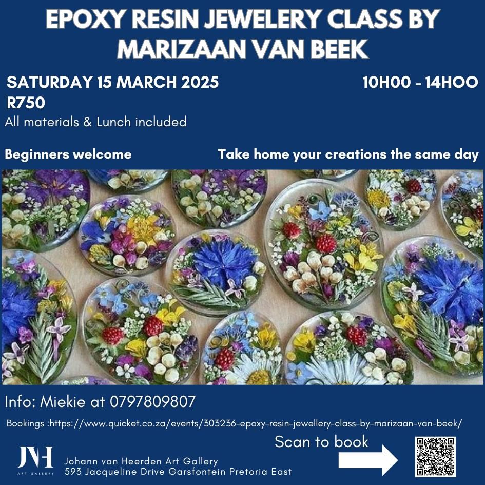 Epoxy Resin Jewelery Class by Marizaan van Beek