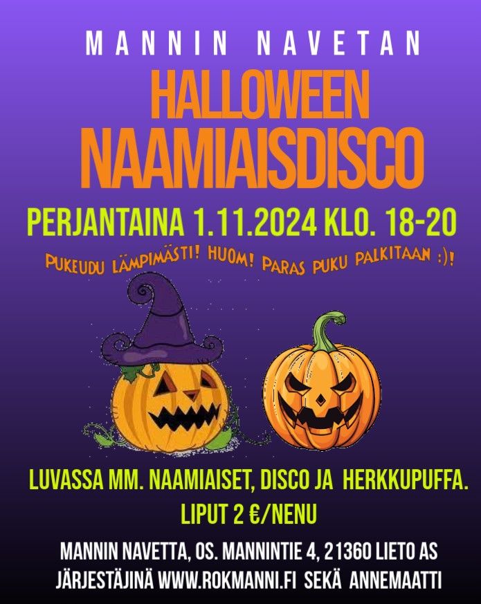 Halloweendisco Mannin Navetalla