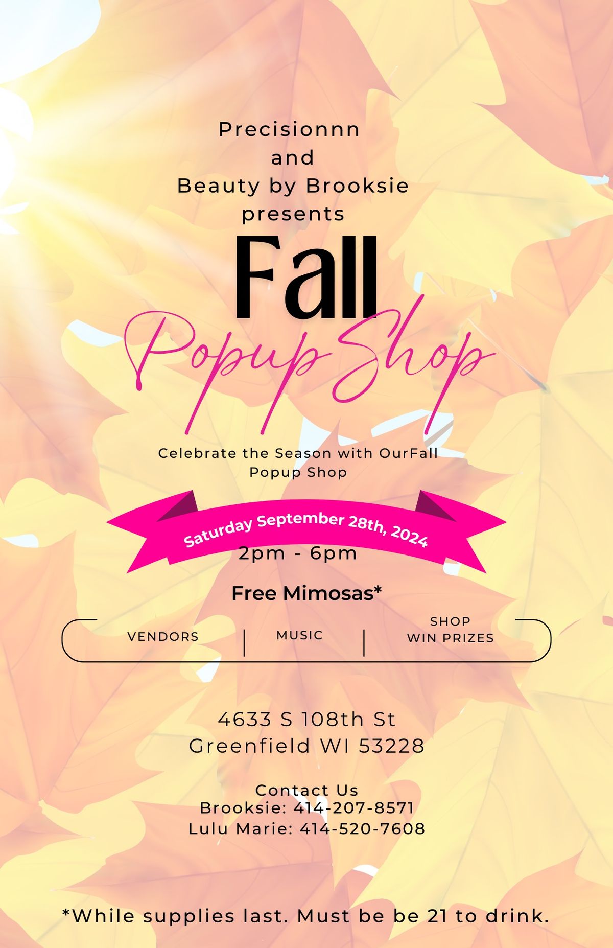 Fall Pop up Shop