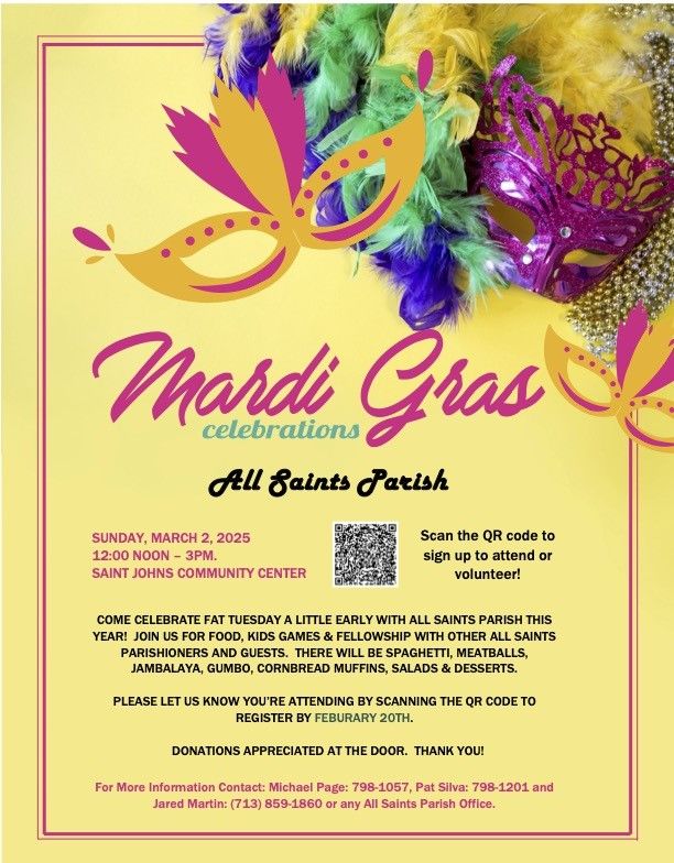 Mardis Gras Celebration at All Saints Parish