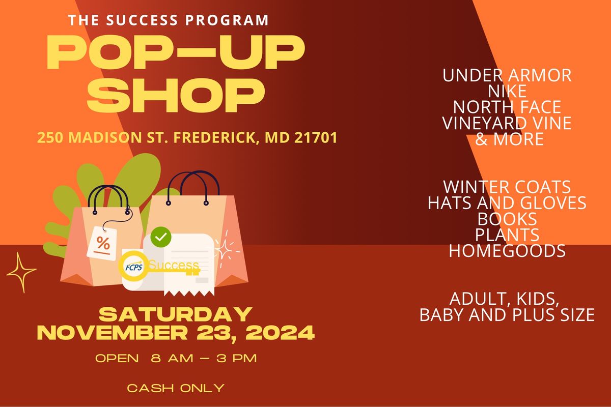 Pop Up Thrift Shop supporting SUCCESS 