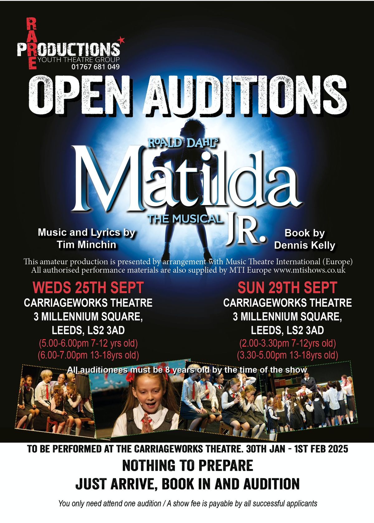 Open Auditions Matilda The Musical JR.