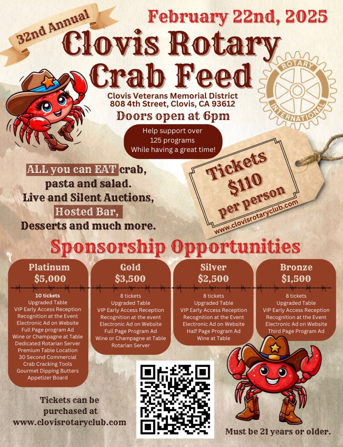 32nd Annual Clovis Rotary Crab Feed