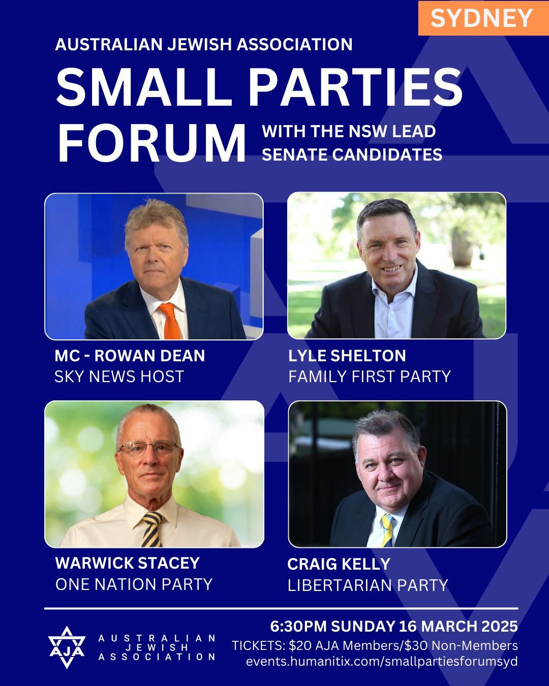 SMALL PARTIES FORUM - WITH LEAD SENATE CANDIDATES NSW