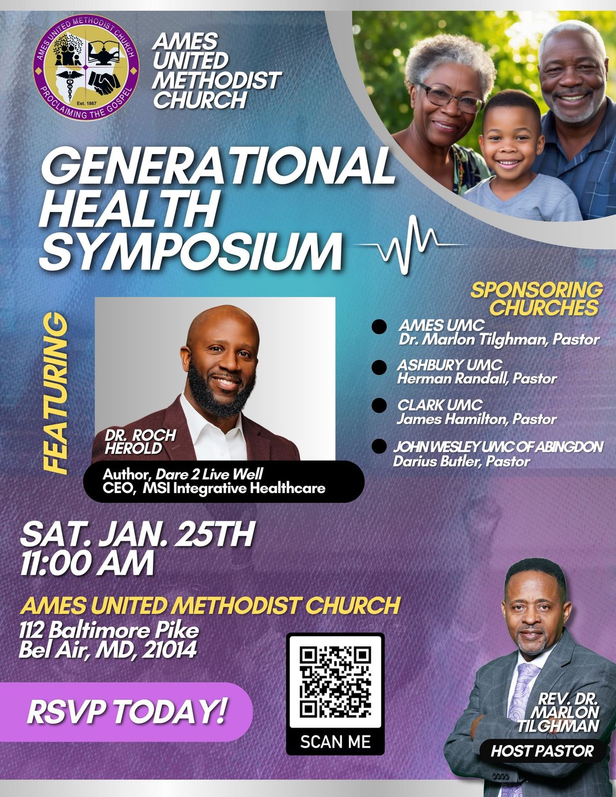 GENERATIONAL HEALTH SYMPOSIUM @ AMES UNITED METHODIST CHURCH SAT. JAN. 25TH AT 11AM