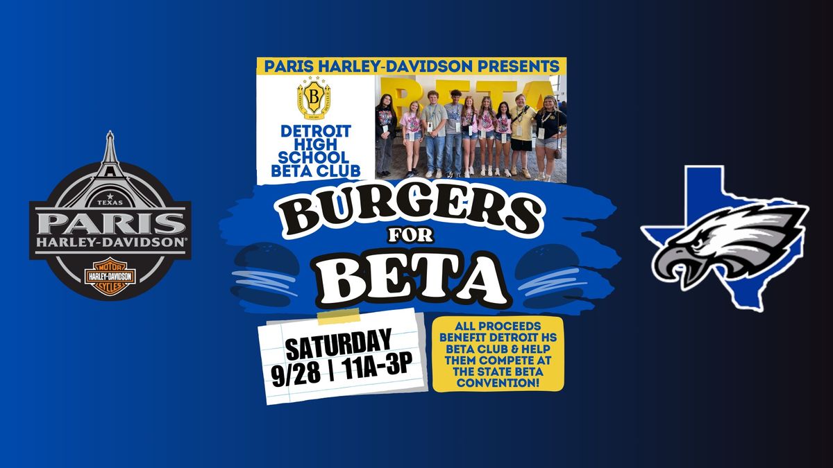 FREE BURGERS w\/ DETROIT HIGH SCHOOL BETA CLUB!