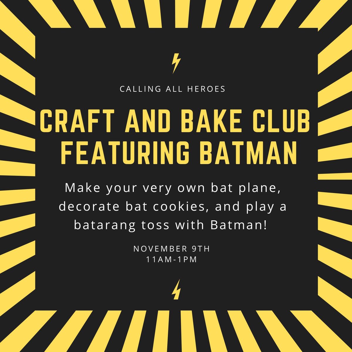 Craft and Bake Club featuring Batman