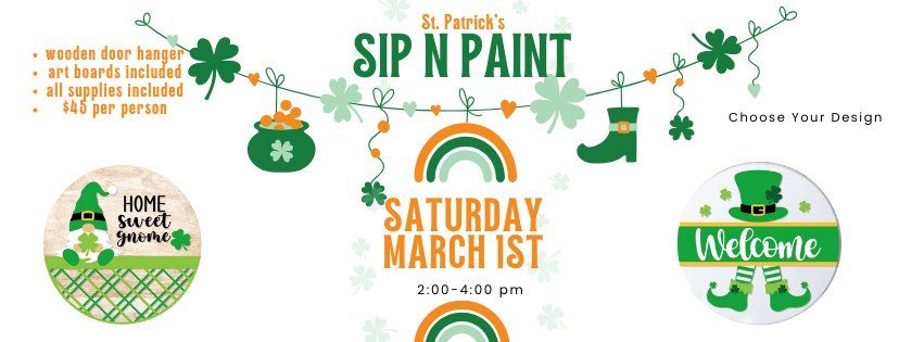 \ud83c\udf40St. Patrick's Sip 'n Paint\ud83c\udf40