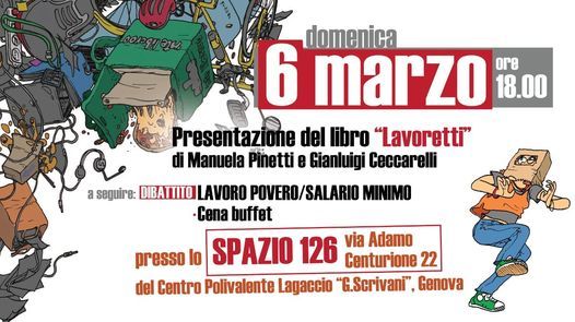 Presentazione del libro "Lavoretti" con dibattito e cena buffet