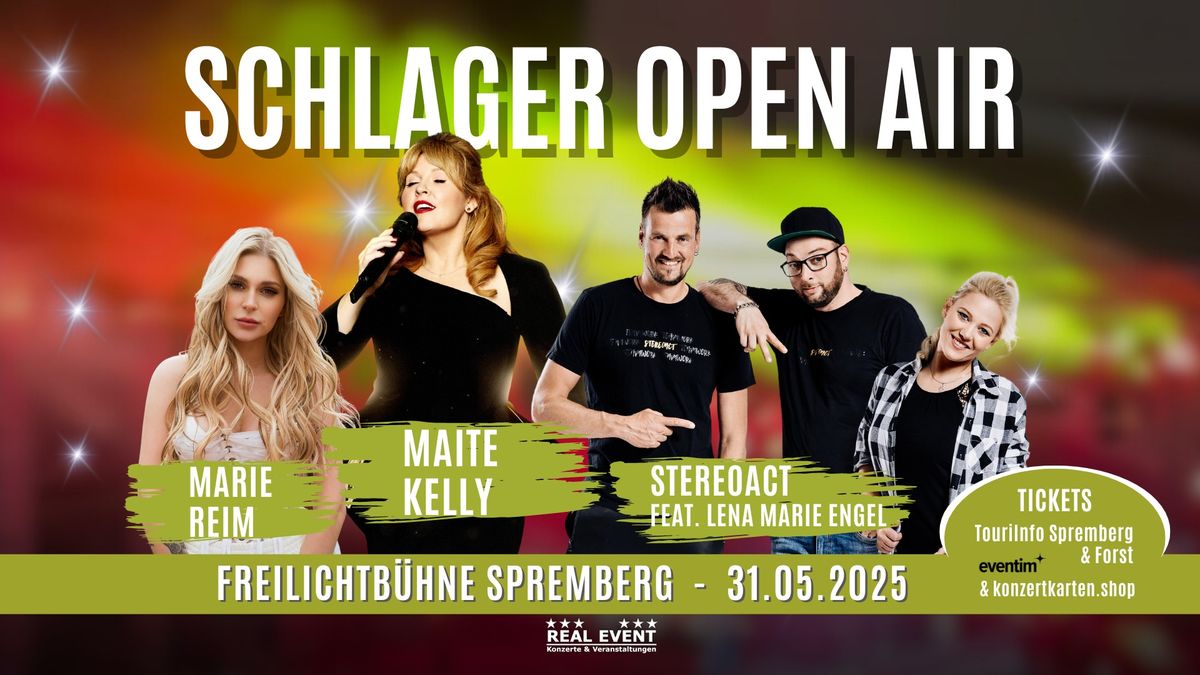 SCHLAGER OPEN AIR mit Maite Kelly \/ Marie Reim \/ Stereoact - 31.05.2025 Freilichtb\u00fchne Spremberg