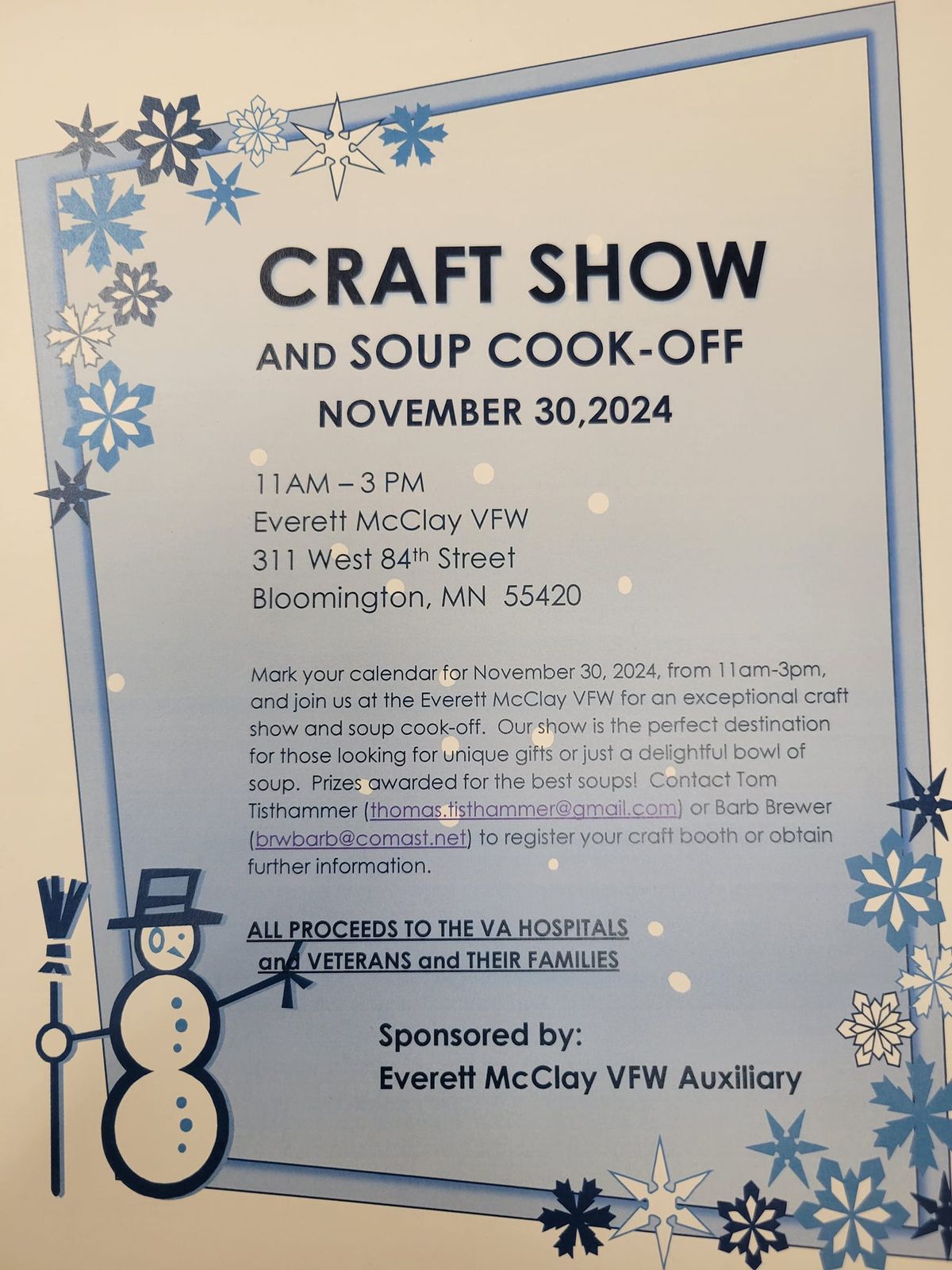 Craft\/Vendor Market & Soup Fundraiser