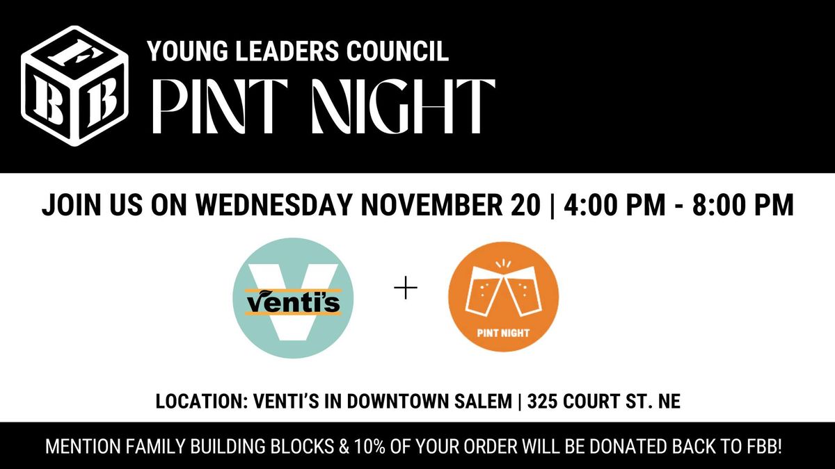 Young Leaders Council November Pint Night at Venti's 