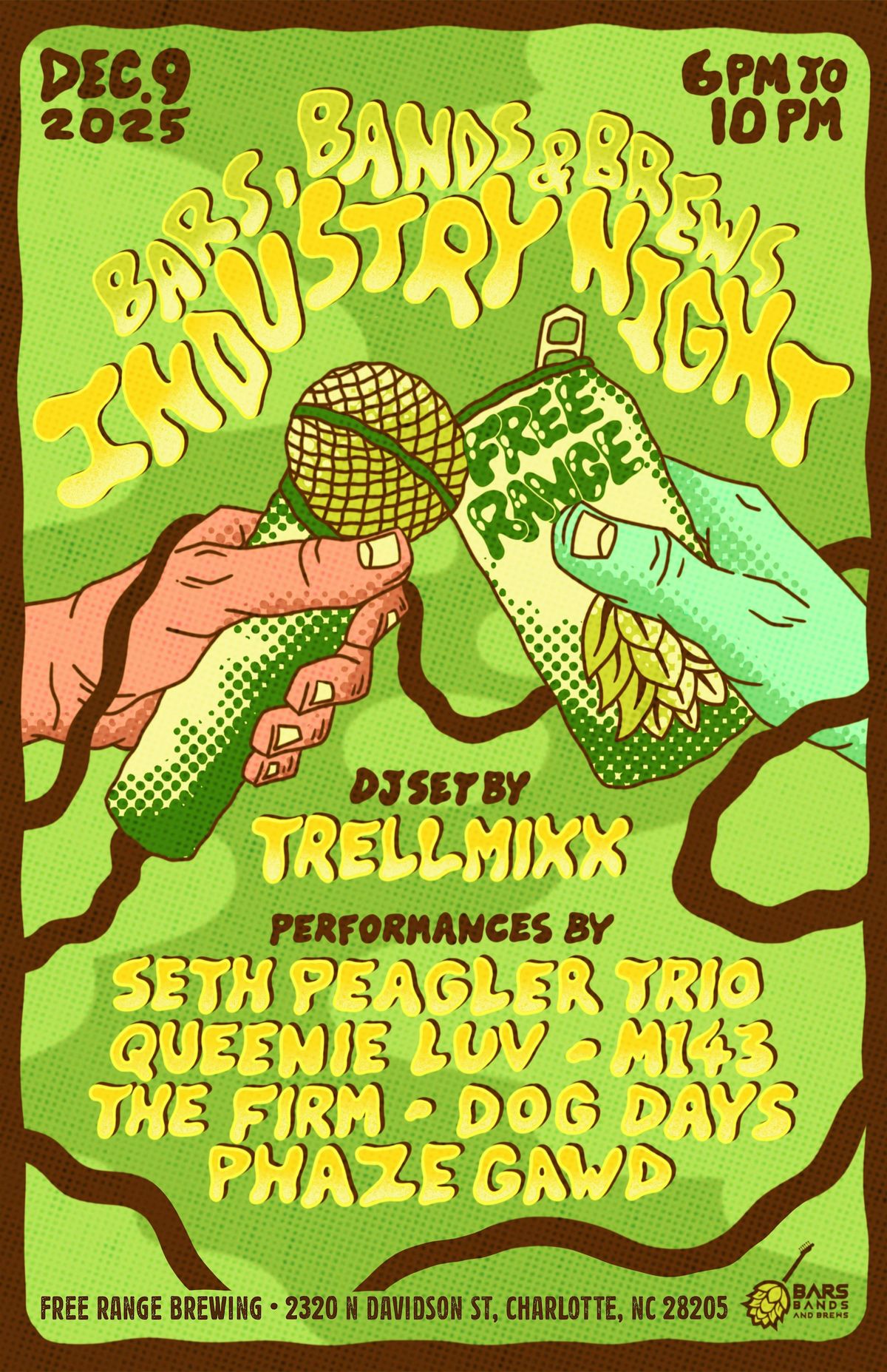 Bars bands & Brews Industry Night @ Free Range