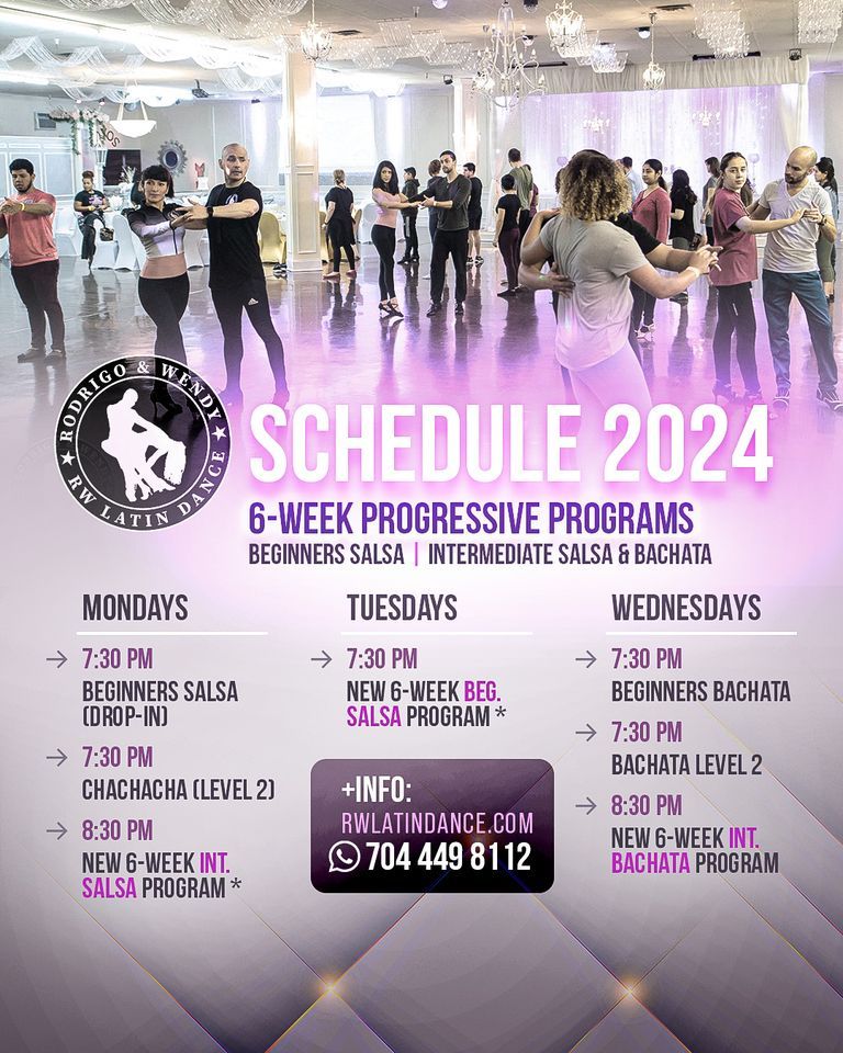 RW Latin Dance 2024 NEW Class Schedule!!! 6Weeks Progressive Programs