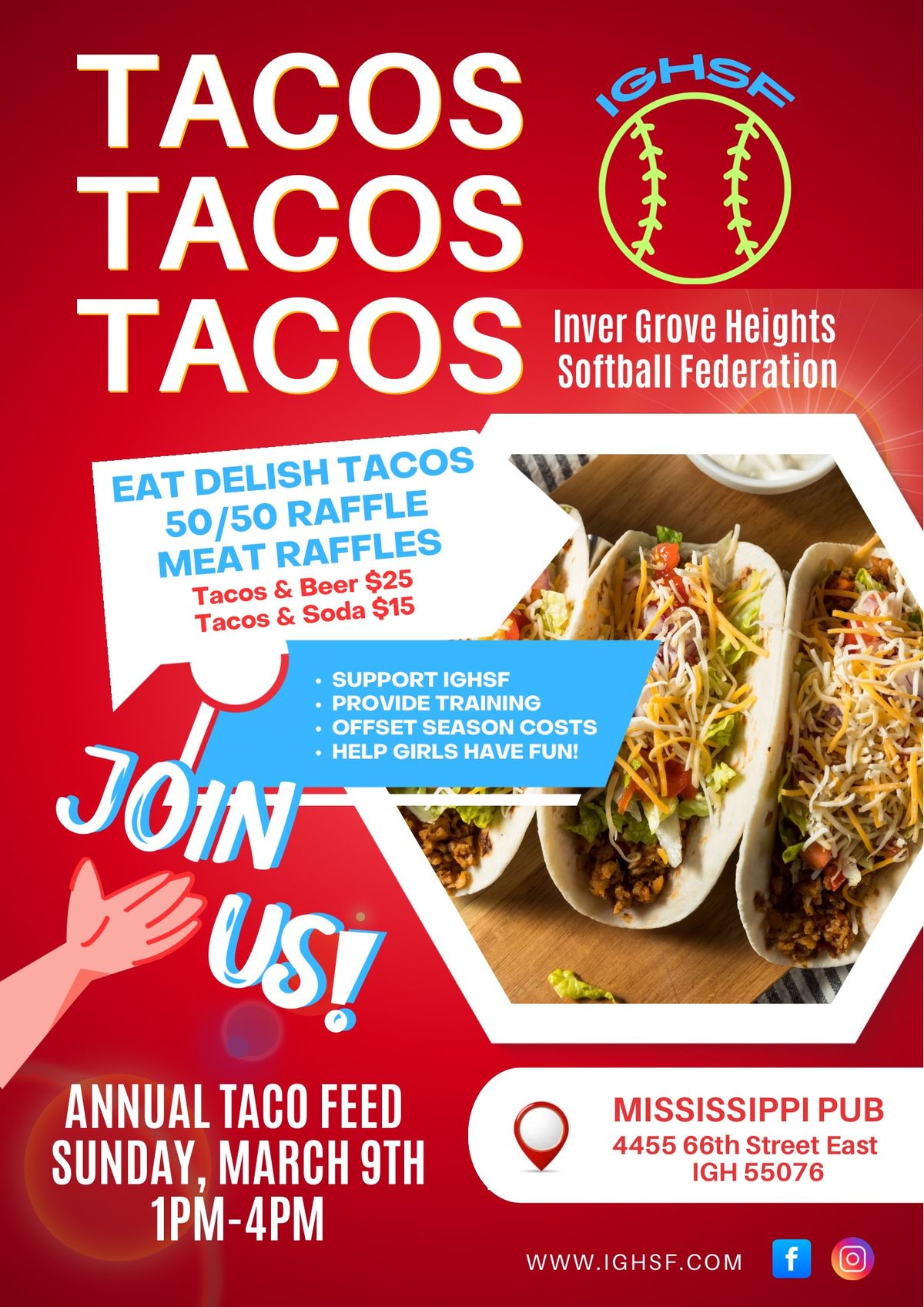 Tacos, Raffles & Bags!!