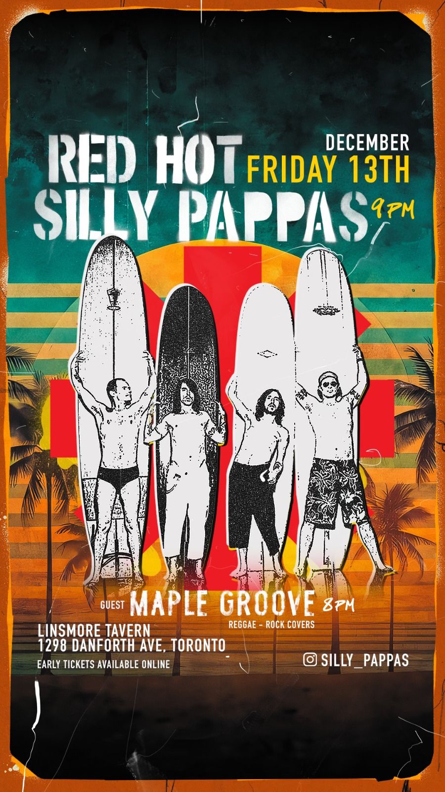 RED HOT SILLY PAPPAS Tribute to Red Hot Chili Peppers and Maple Grove Live at the Linsmore Tavern!