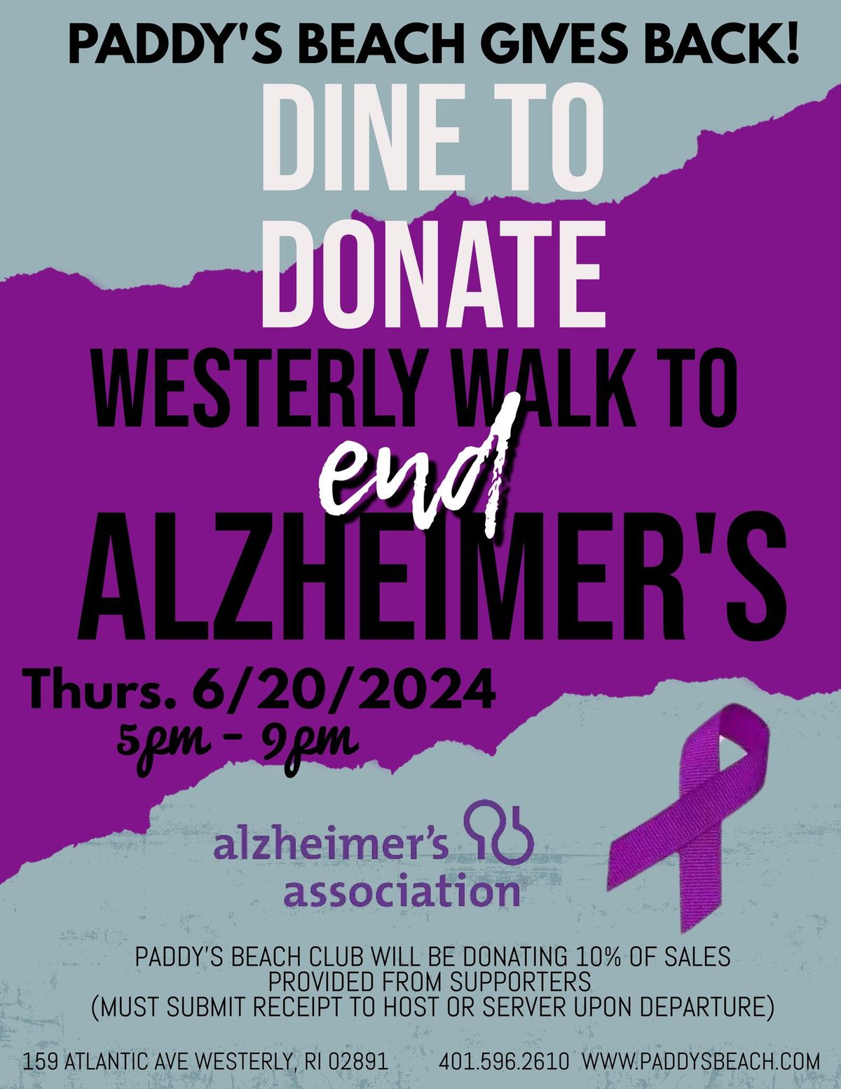 Dine To Donate: Westerly Walk to End Alzheimer's