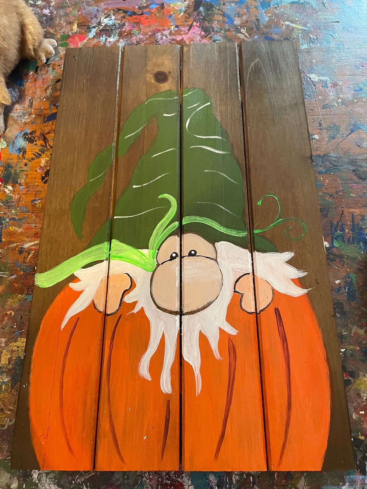 Gnome wood pallet paint night at Berkley beer company 