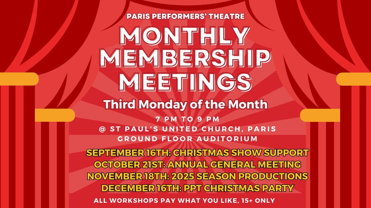 PPT Monthly Membership Meetings