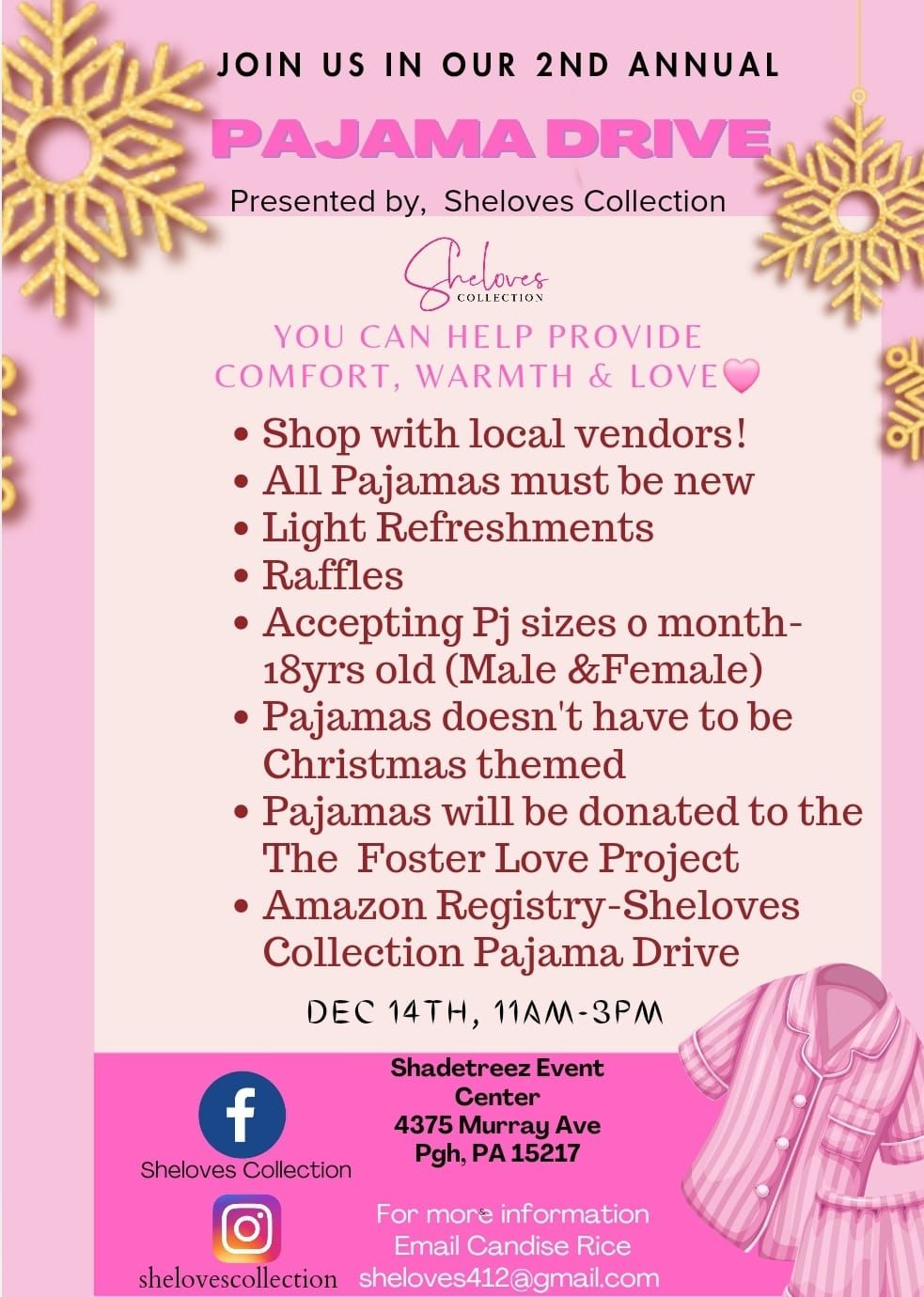 Sheloves Collection 2nd Annual Pajama Drive 