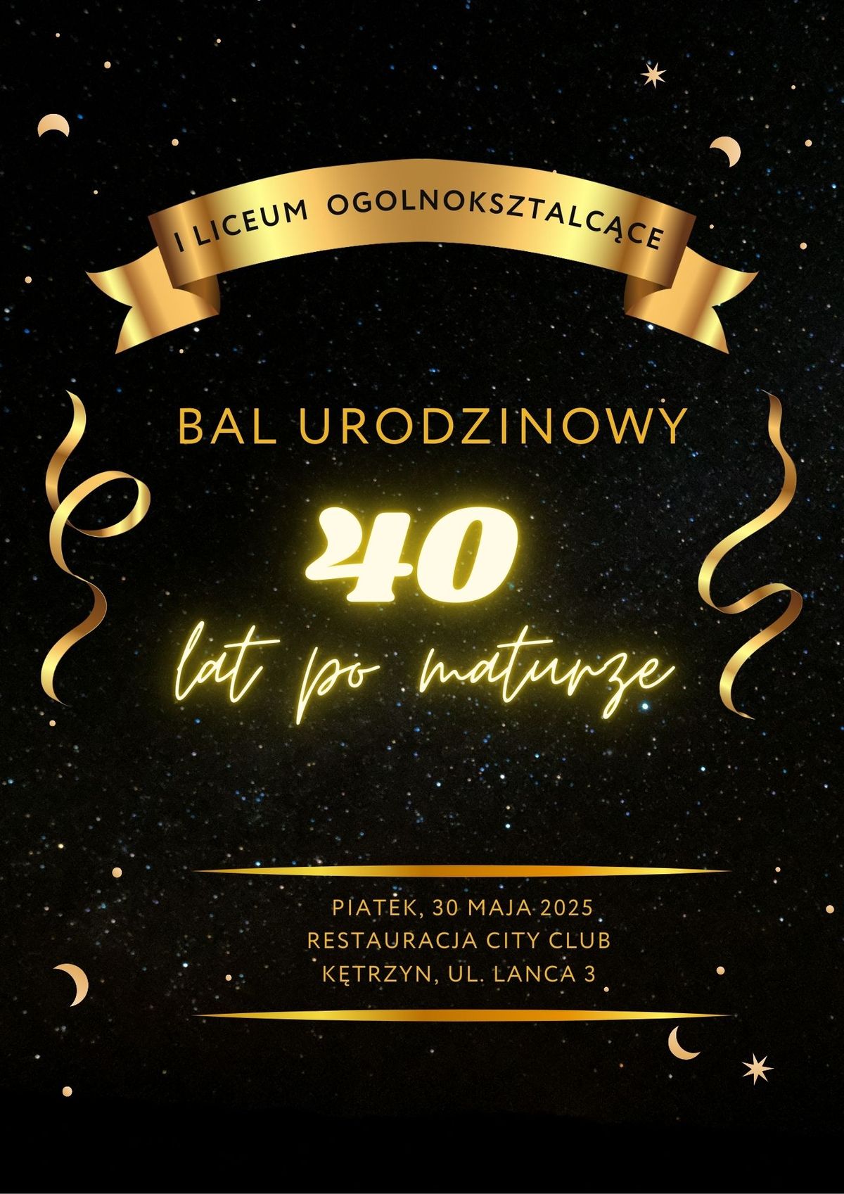 Bal urodzinowy 40 lat po maturze 