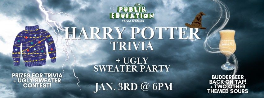 Harry Potter Trivia + Ugly Sweater Contest @ Snafu Brewing Co! \u26a1\ufe0f 