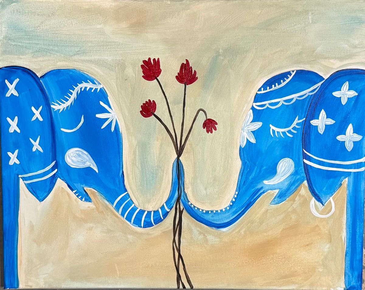 *February* Paint Party - Elephants  @ Spitfire w\/ Barstools and Brushstrokes