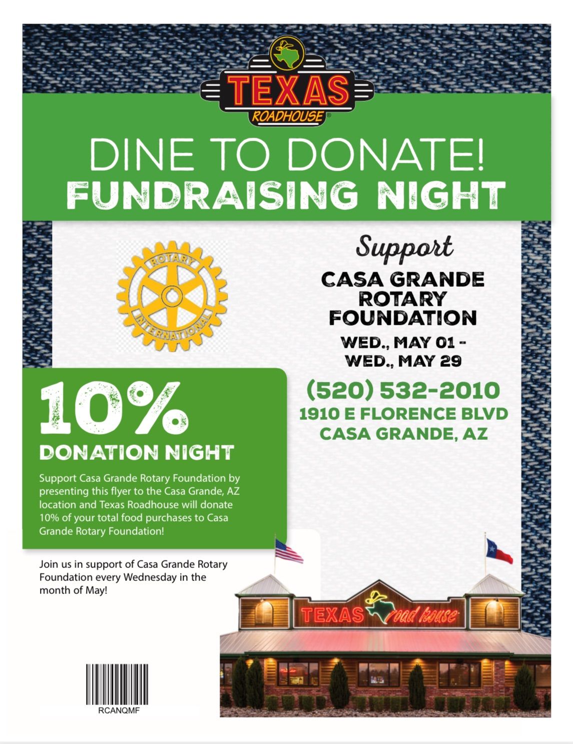 Dine to Donate! Fundraising Nights