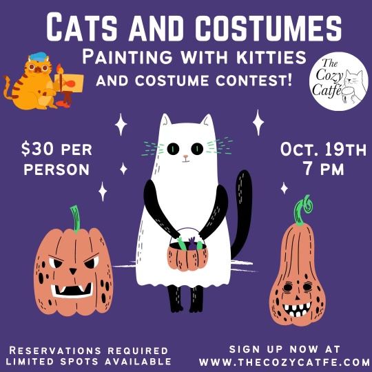 Cats and Costumes Painting event