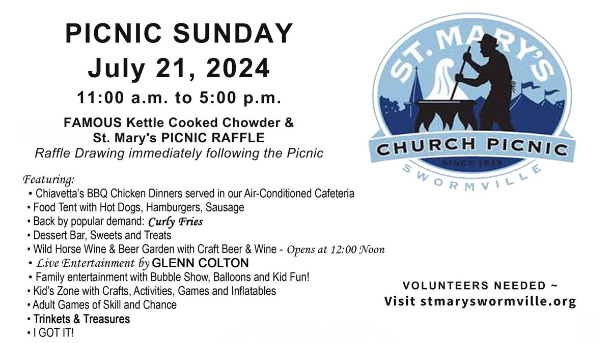 St. Mary's 175th Anniversary PARISH PICNIC