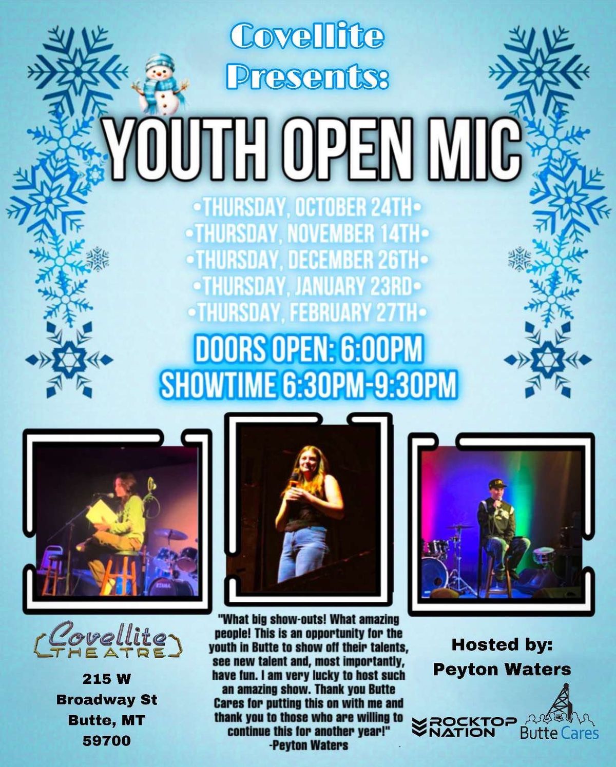 Youth Open Mic hosted by Peyton Waters