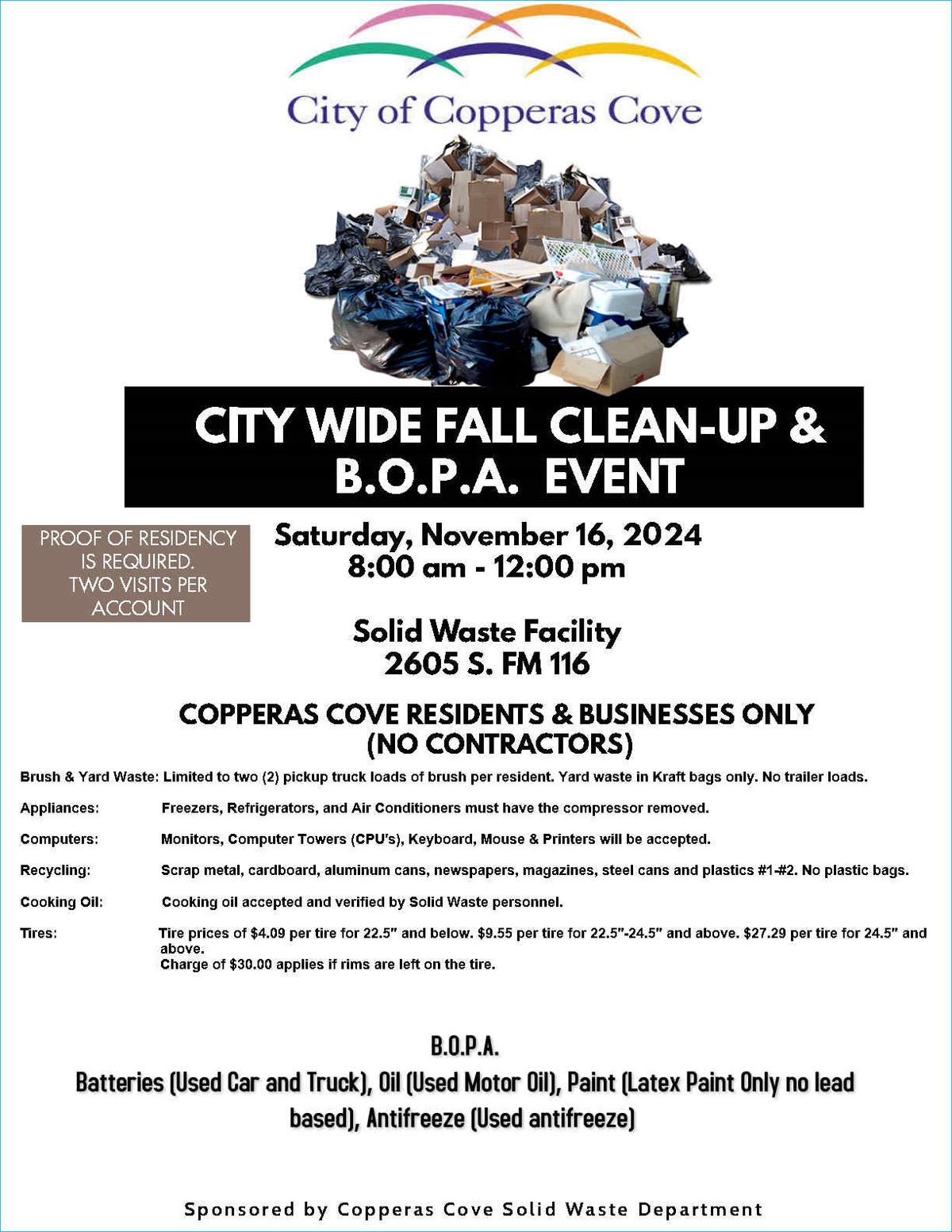 City Wide Fall Clean-Up and B.O.P.A. Event