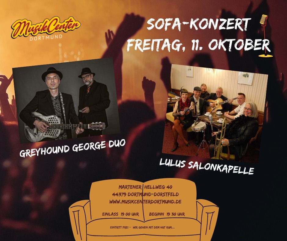 Sofa-Konzert mit Greyhound George Duo & Lulus Salonkapelle