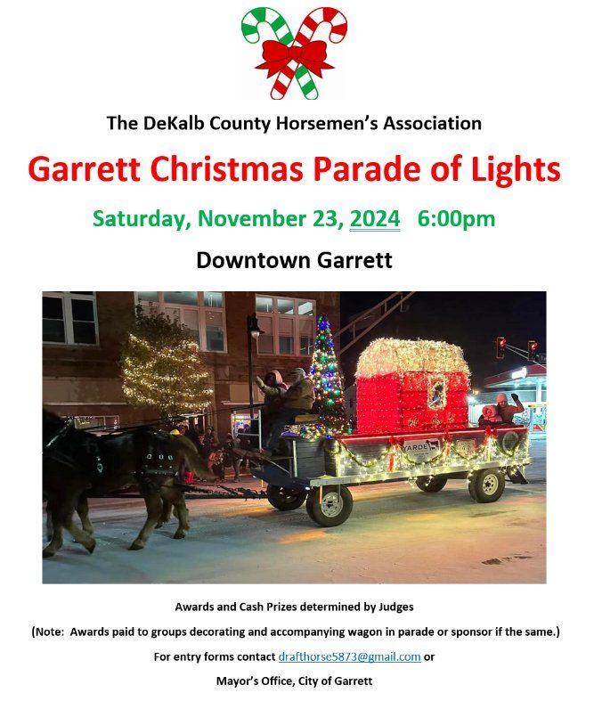 DeKalb County Horsemen's Association Garrett Christmas Parade of Lights