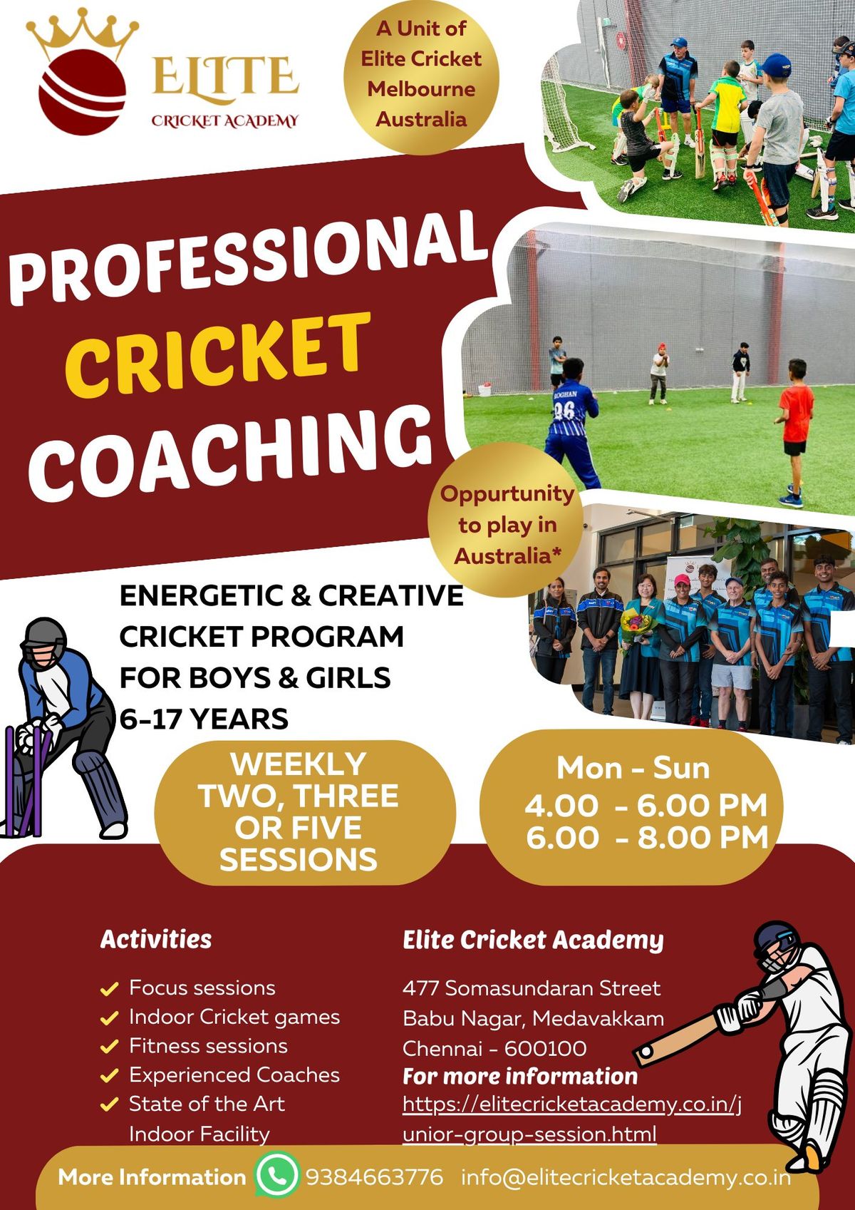 Elite Cricket Medavakkam Free Open Day!!