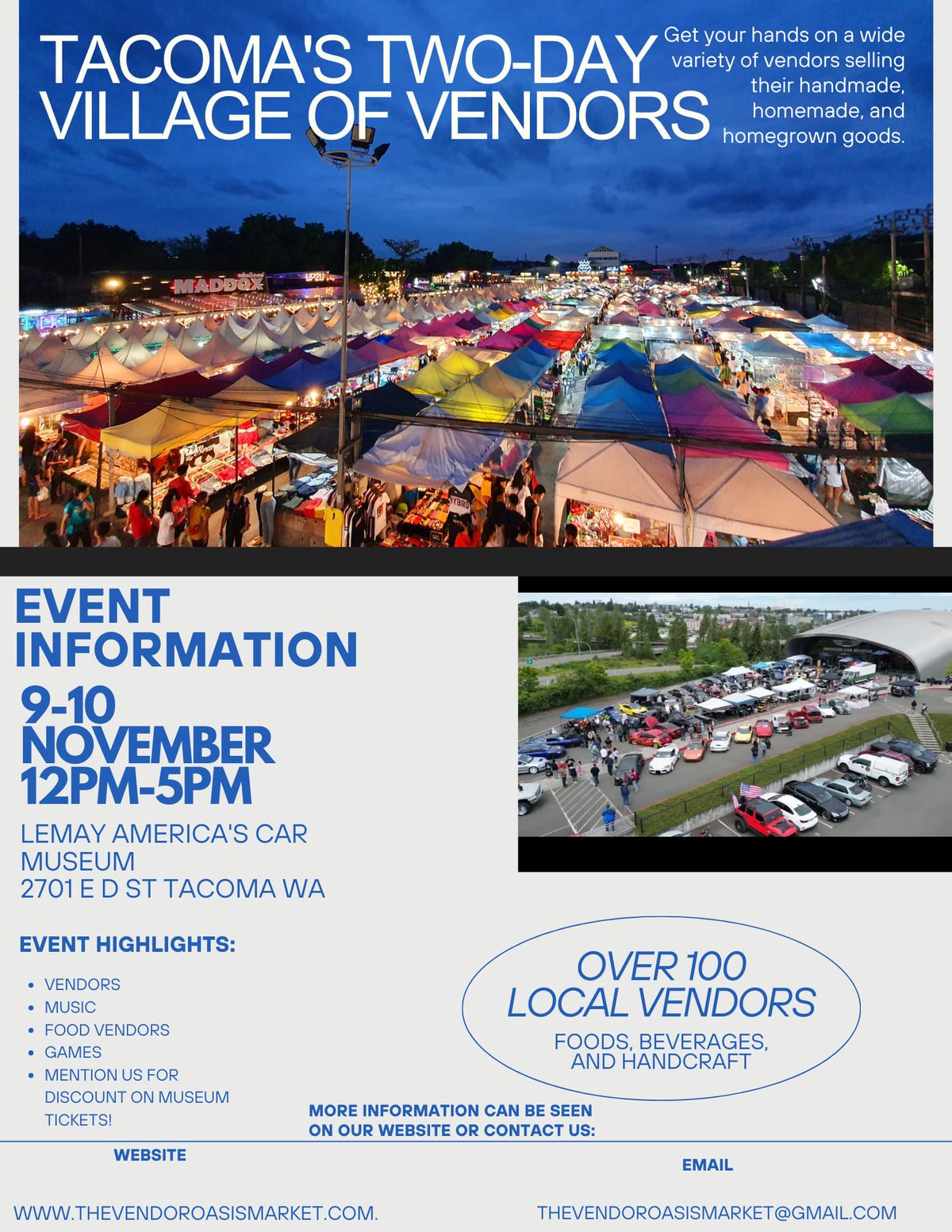 Tacoma's Village of Vendors TWO-DAY event