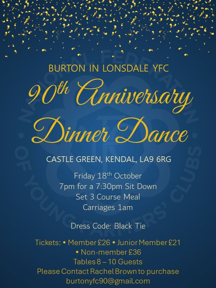 Burton in Lonsdale YFC 90th Dinner Dance