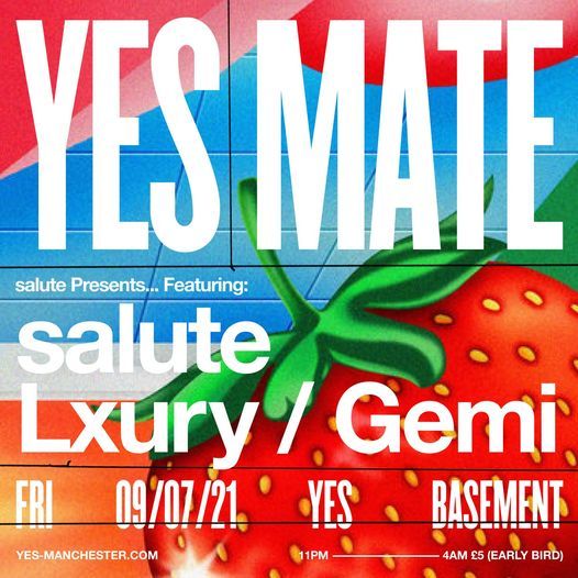SOLD OUT - salute presents: salute, Lxury and Gemi - YES, Manchester - new date