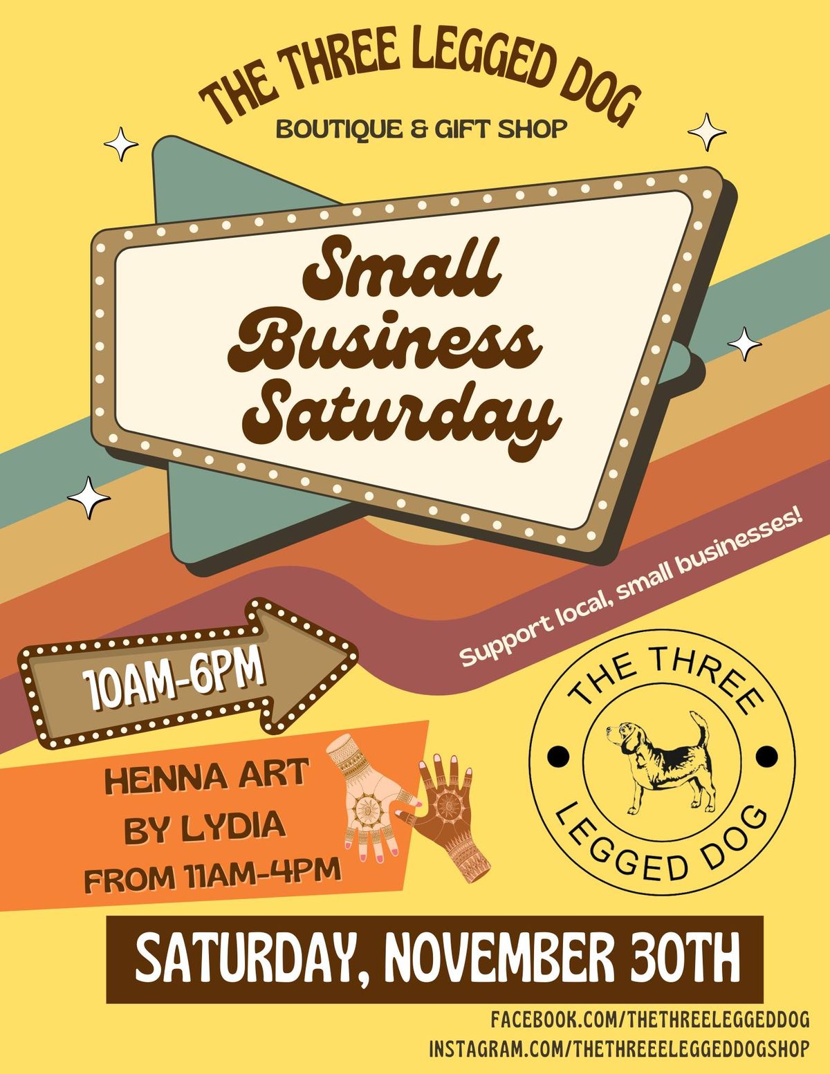 Small Business Saturday at The Three Legged Dog