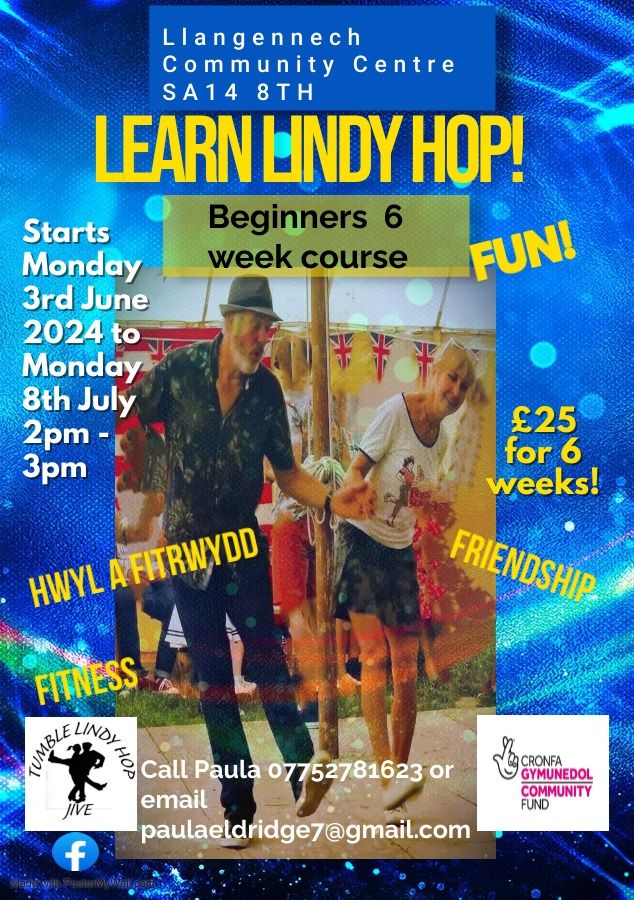 LEARN TO LINDY HOP.  BEGINNERS 6 WEEK COURSE