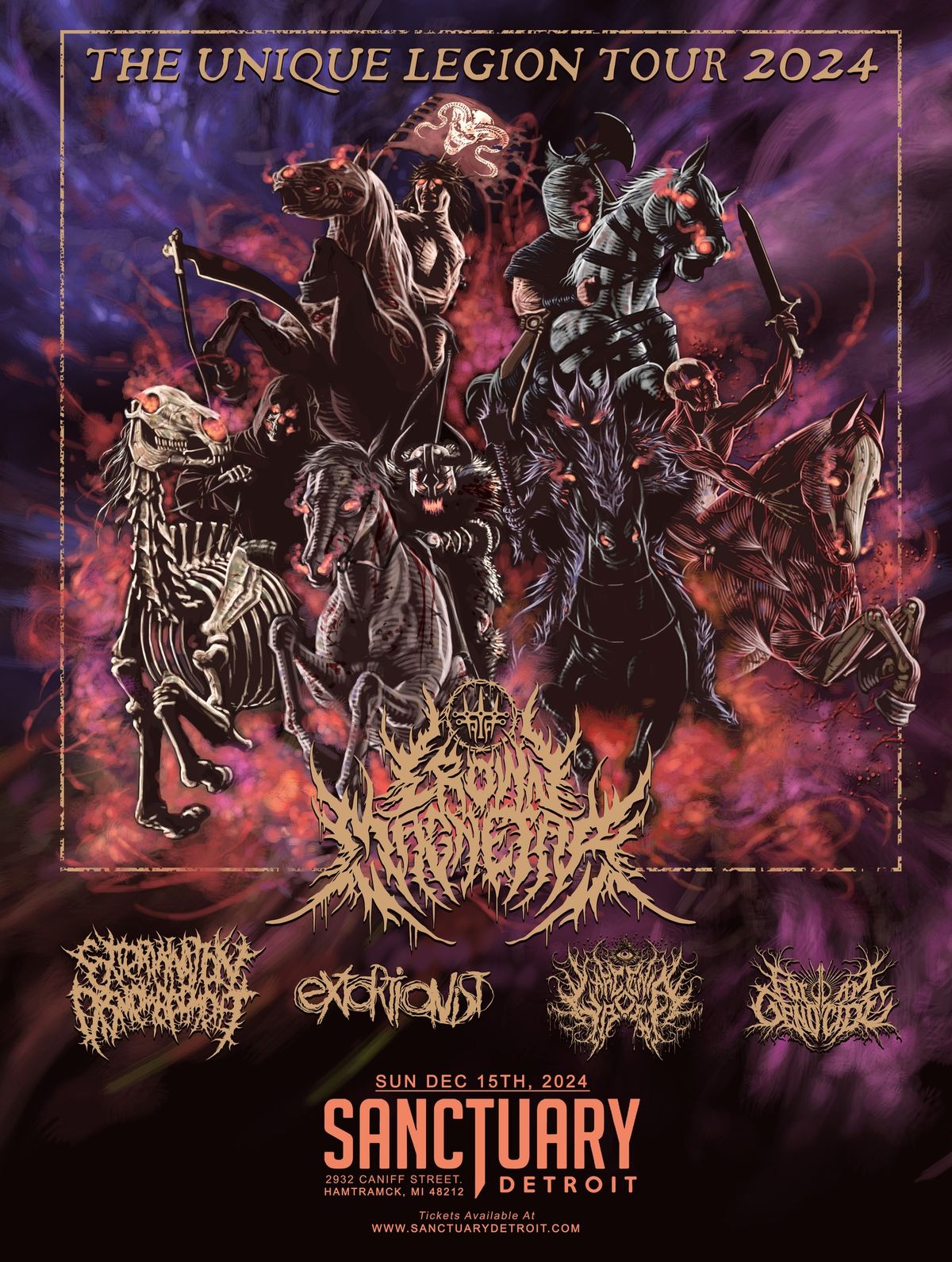 Crown Magnetar, Extortionist, Extermination Dismemberment, Larcenia Roe at The Sanctuary 12\/15