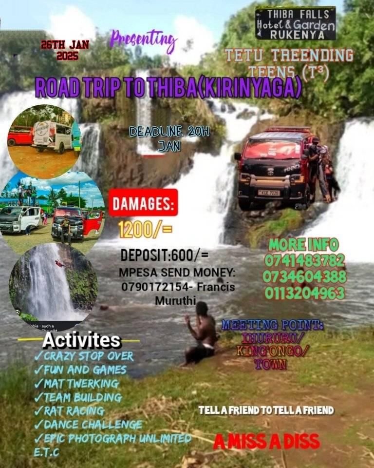 Tetu Treending Teens (T\u00b3) Presenting A Road Trip To Thiba Falls 