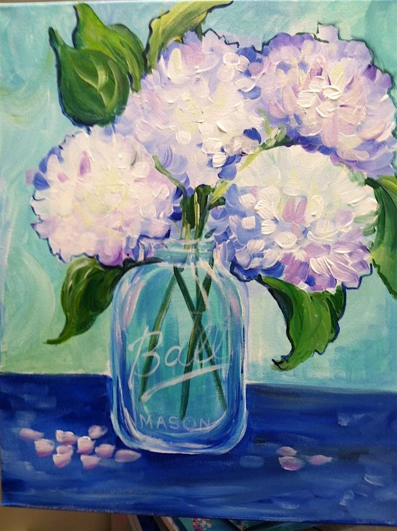 Hydrangeas In Ball Jar