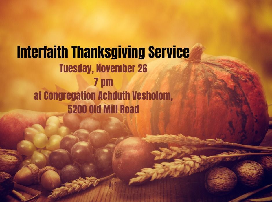 Interfaith Thanksgiving Service