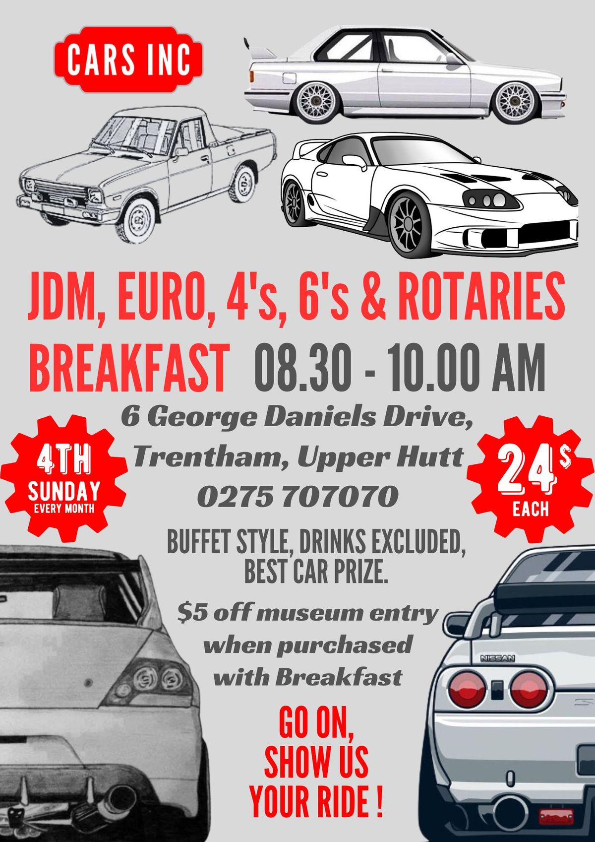 Cars Inc JDM, Euro, 4's, 6's & Rotaries Breakfast