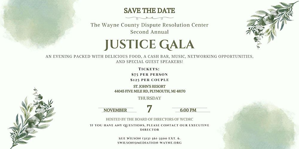 Wayne County Dispute Resolution Center | Second Annual Justice Gala