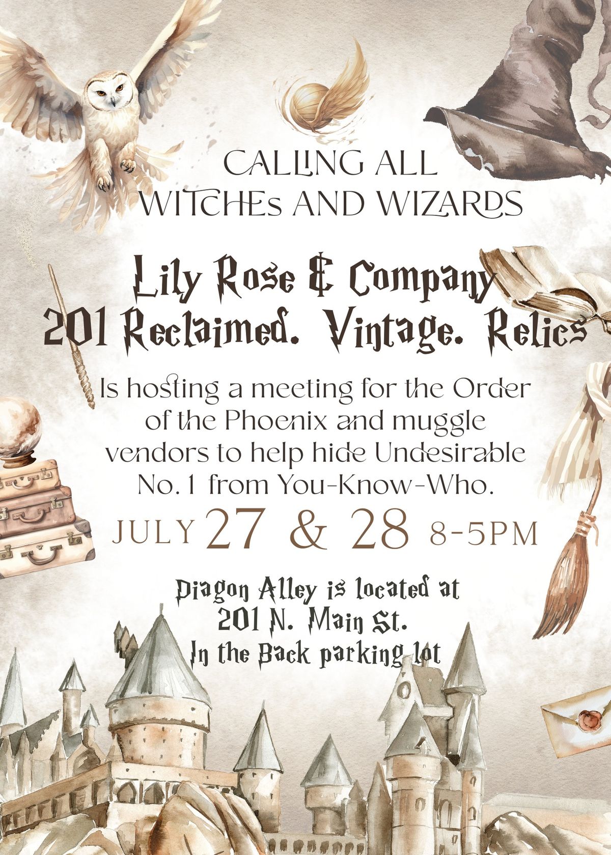 Wizards Weekend Diagon Alley Vendor Pop-up Event! 